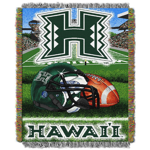 Hawaii Rainbow Warriors Ncaa Woven Tapestry Throw (home Field Advantage) (48"x60")