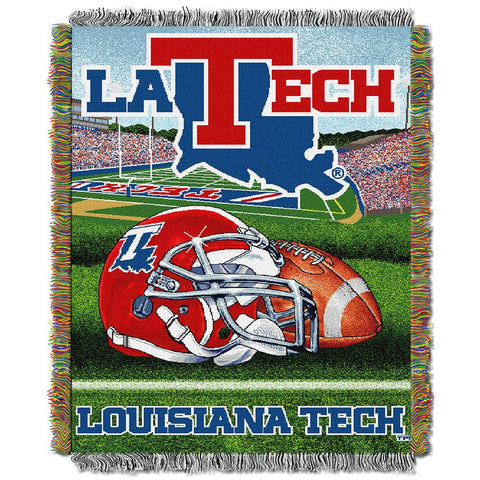 Louisiana Tech Bulldogs Ncaa Woven Tapestry Throw (home Field Advantage) (48"x60")