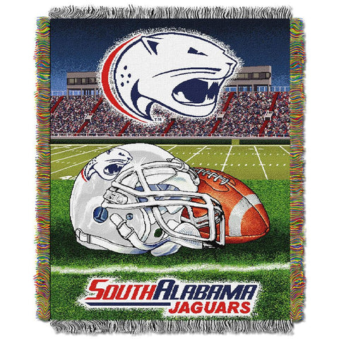 South Alabama Jaguars Ncaa Woven Tapestry Throw (home Field Advantage) (48"x60")