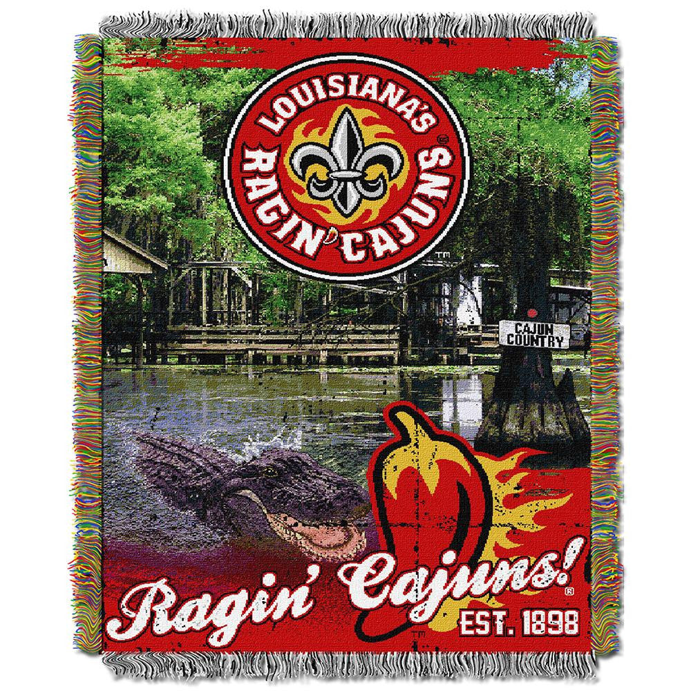Louisiana Lafayette Ragin Cajuns Ncaa Woven Tapestry Throw (home Field Advantage) (48"x60")