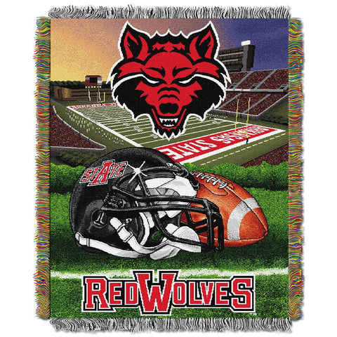 Arkansas State Red Wolves Ncaa Woven Tapestry Throw (home Filed Advantage) (48"x60")