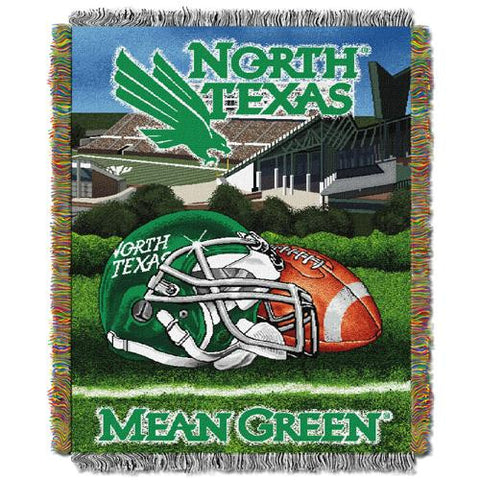 North Texas Mean Green Ncaa Woven Tapestry Throw (home Field Advantage) (48"x60")