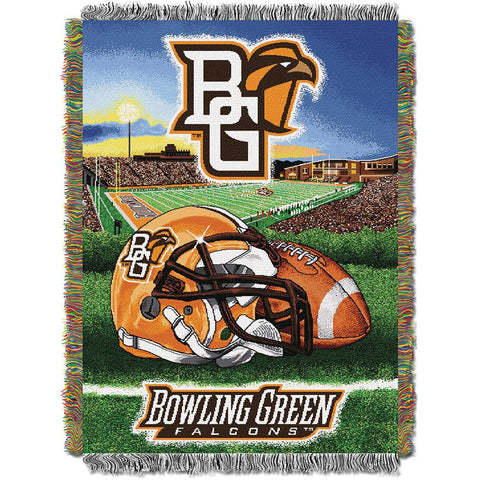 Bowling Green Falcons Ncaa Woven Tapestry Throw (home Field Advantage) (48x60)