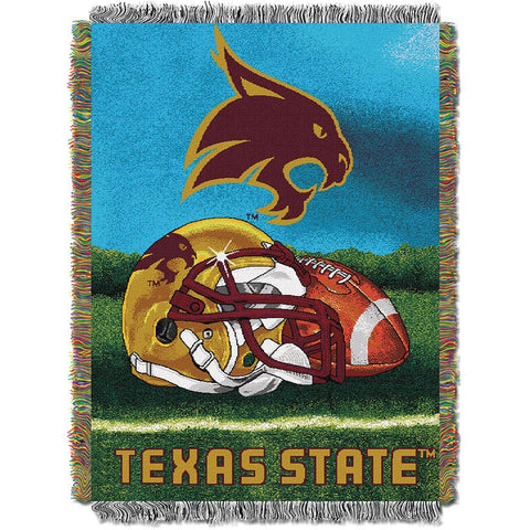 Texas State Bobcats Ncaa Woven Tapestry Throw (home Field Advantage) (48x60)