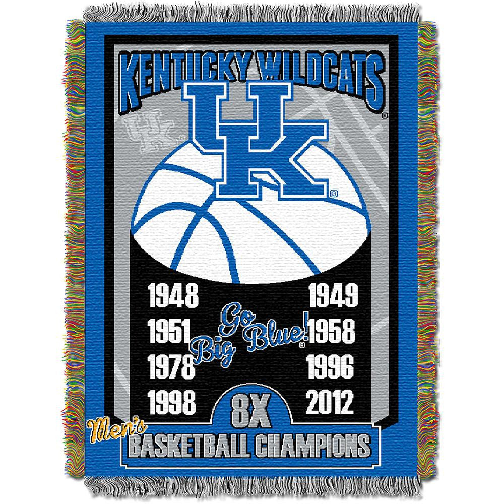 Kentucky Wildcats Ncaa National Championship Commemorative Woven Tapestry Throw (48"x60")