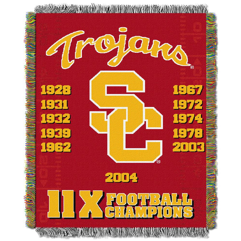 Usc Trojans Ncaa National Championship Commemorative Woven Tapestry Throw (48"x60")