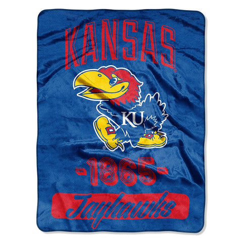 Kansas Jayhawks Ncaa Micro Raschel Blanket (varsity Series) (48"x60")