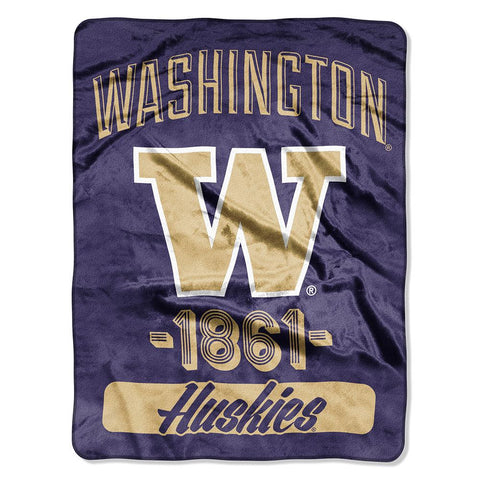 Washington Huskies Ncaa Micro Raschel Blanket (varsity Series) (48"x60")