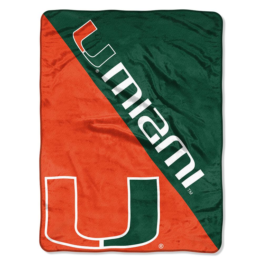 Miami Hurricanes Ncaa Micro Raschel Blanket (varsity Series) (46in X 60in)