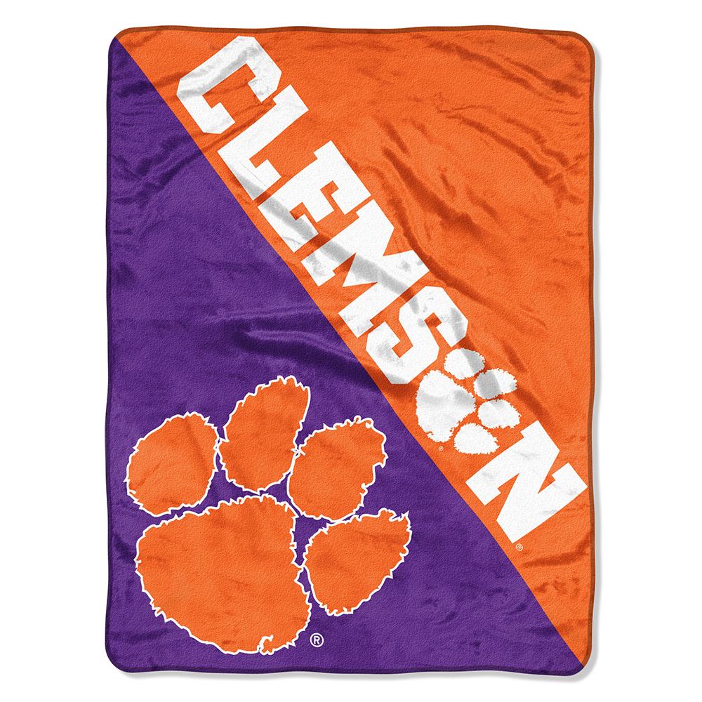 Clemson Tigers Ncaa Micro Raschel Blanket (halftone Series) (46in X 60in)