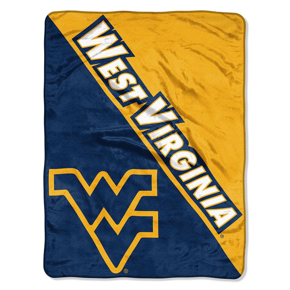 West Virginia Mountaineers Ncaa Micro Raschel Blanket (halftone Series) (46in X 60in)