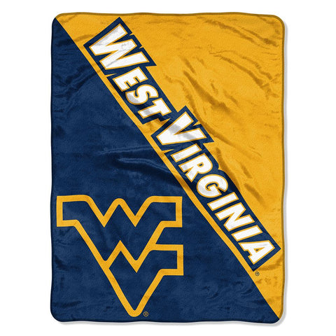 West Virginia Mountaineers Ncaa Micro Raschel Blanket (halftone Series) (46in X 60in)