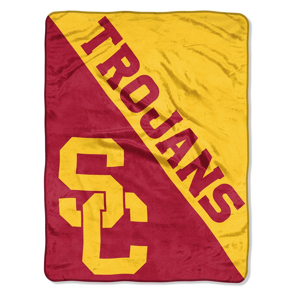 Usc Trojans Ncaa Micro Raschel Blanket (halftone Series) (46in X 60in)