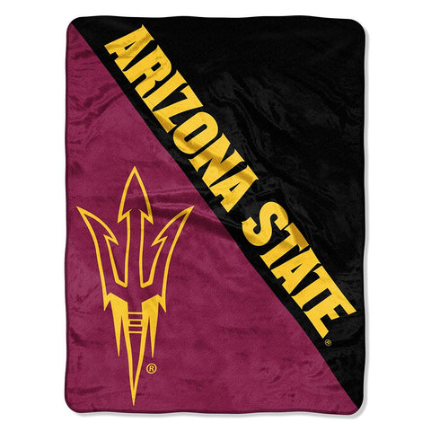 Arizona State Sun Devils Ncaa Micro Raschel Blanket (halftone Series) (46in X 60in)