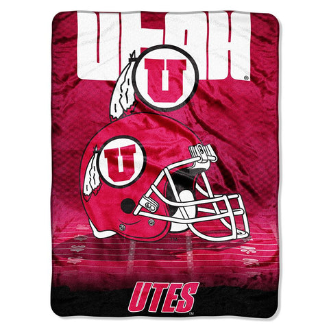 Utah Utes Ncaa Micro Raschel Blanket (overtime Series) (80"x60")