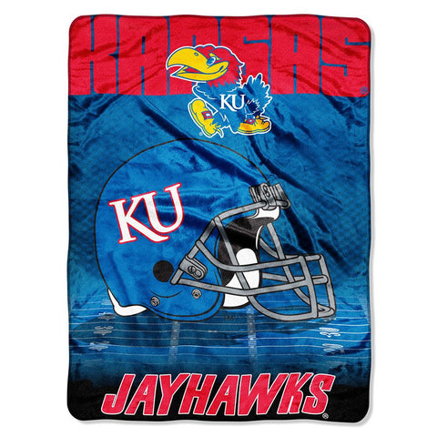 Kansas Jayhawks Ncaa Micro Raschel Blanket (overtime Series) (80"x60")