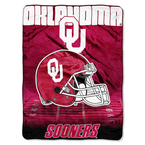 Oklahoma Sooners Ncaa Micro Raschel Blanket (overtime Series) (80"x60")