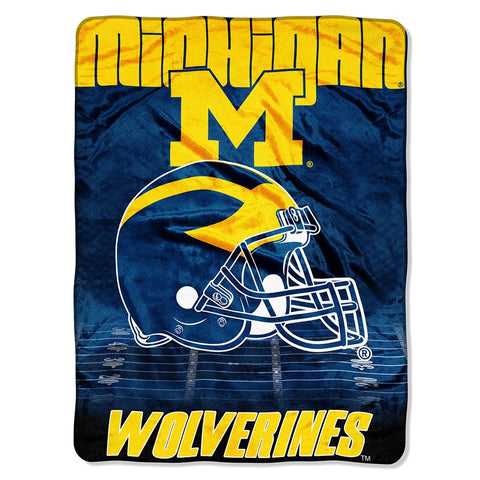 Michigan Wolverines Ncaa Micro Raschel Blanket (overtime Series) (80"x60")