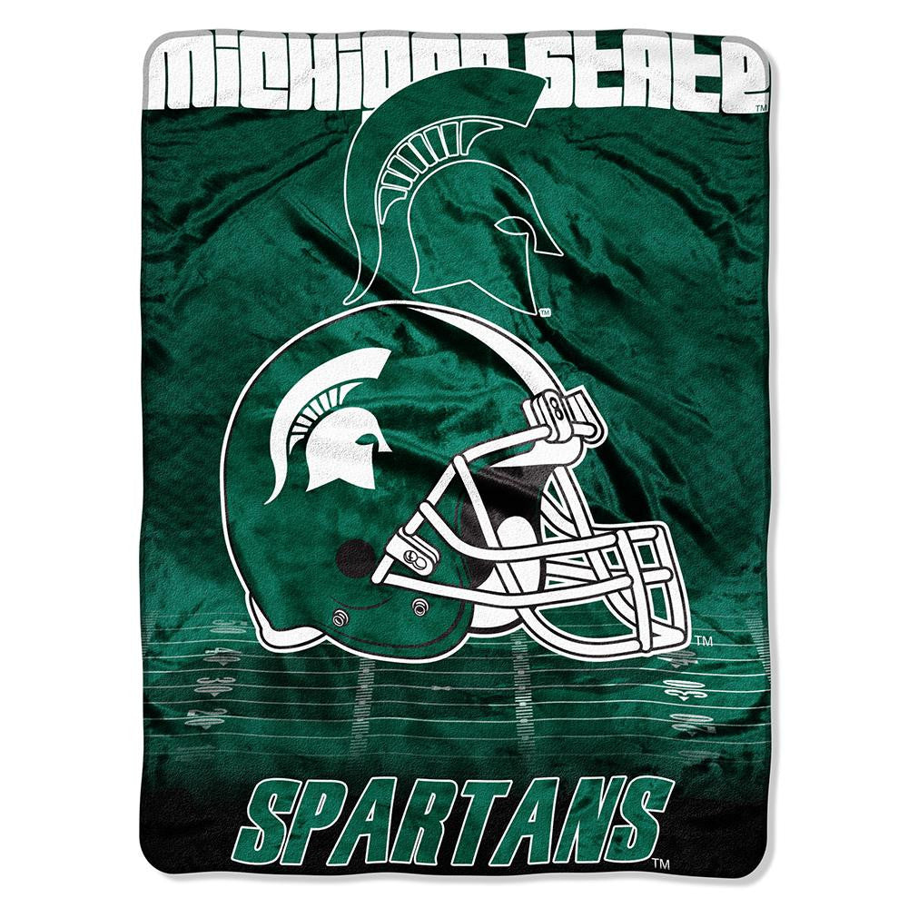 Michigan State Spartans Ncaa Micro Raschel Blanket (overtime Series) (80"x60")