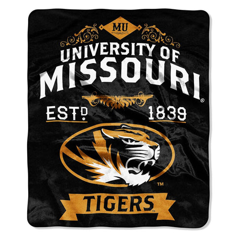 Missouri Tigers Ncaa Royal Plush Raschel Blanket (label Series) (50"x60")