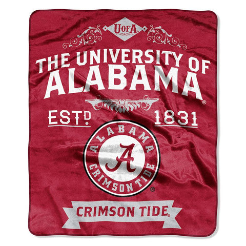 Alabama Crimson Tide Ncaa Royal Plush Raschel Blanket (label Series) (50"x60")