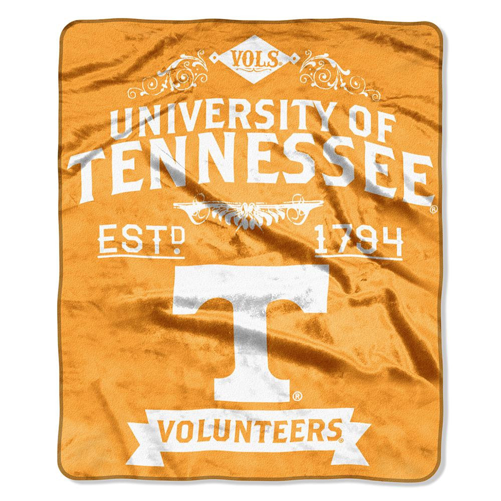 Tennessee Volunteers Ncaa Royal Plush Raschel Blanket (label Series) (50"x60")