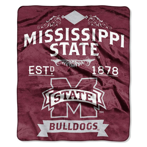 Mississippi State Bulldogs Ncaa Royal Plush Raschel Blanket (label Series) (50"x60")