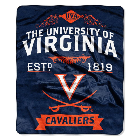 Virginia Cavaliers Ncaa Royal Plush Raschel Blanket (label Series) (50"x60")