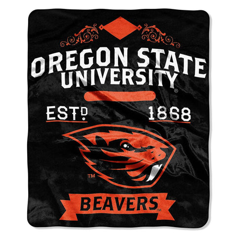 Oregon State Beavers Ncaa Royal Plush Raschel Blanket (label Series) (50"x60")