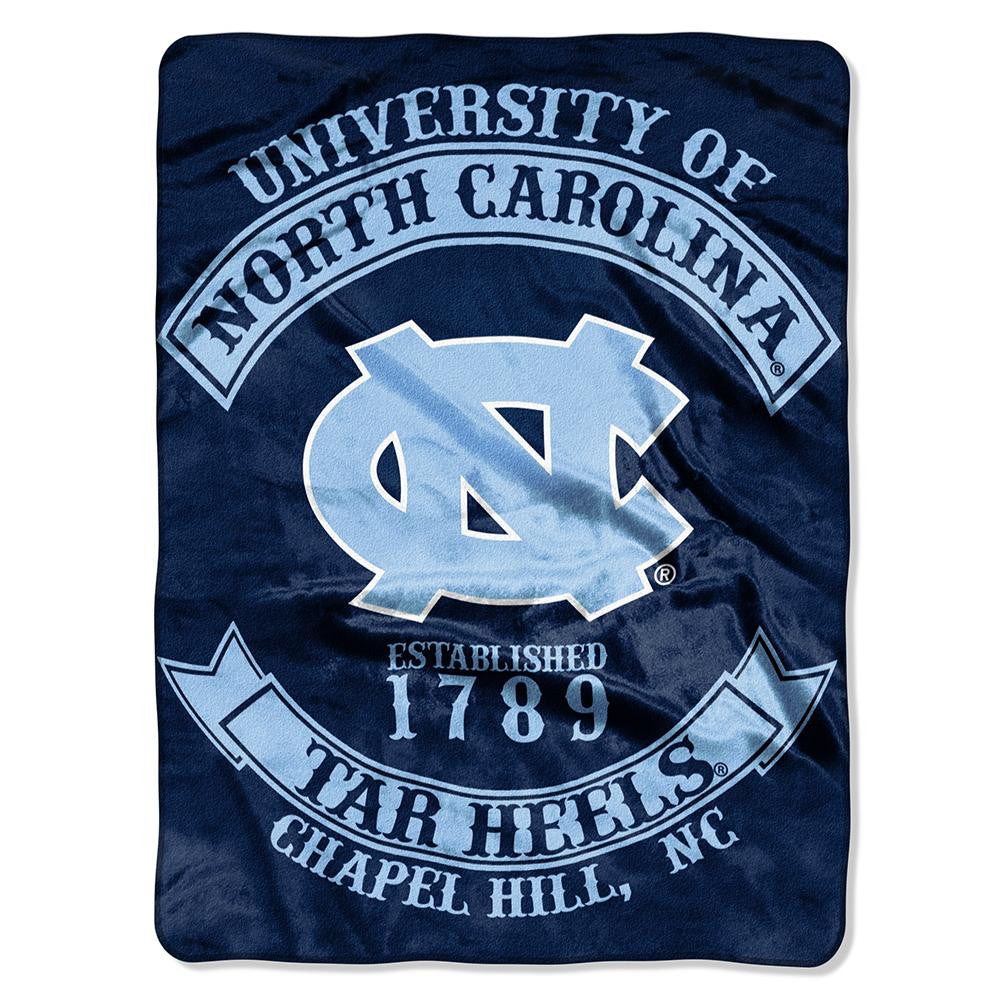 North Carolina Tar Heels Ncaa Royal Plush Raschel Blanket (rebel Series) (60"x80")