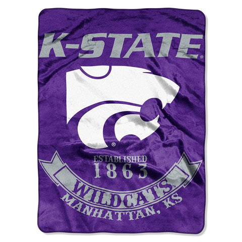 Kansas State Wildcats Ncaa Royal Plush Raschel Blanket (rebel Series) (60"x80")