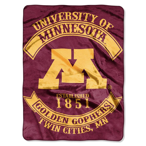 Minnesota Golden Gophers Ncaa Royal Plush Raschel Blanket (rebel Series) (60"x80")