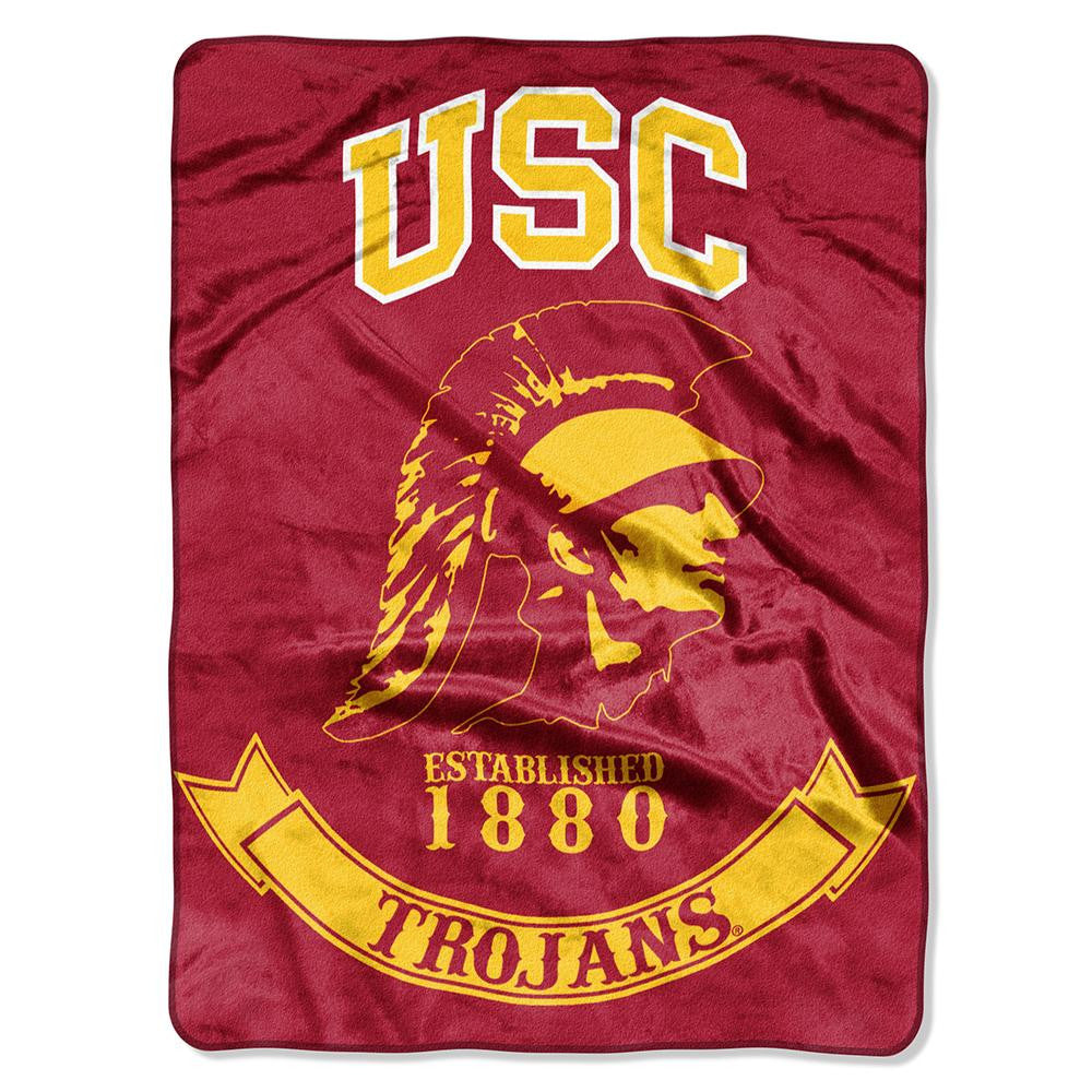 Usc Trojans Ncaa Royal Plush Raschel Blanket (rebel Series) (60"x80")