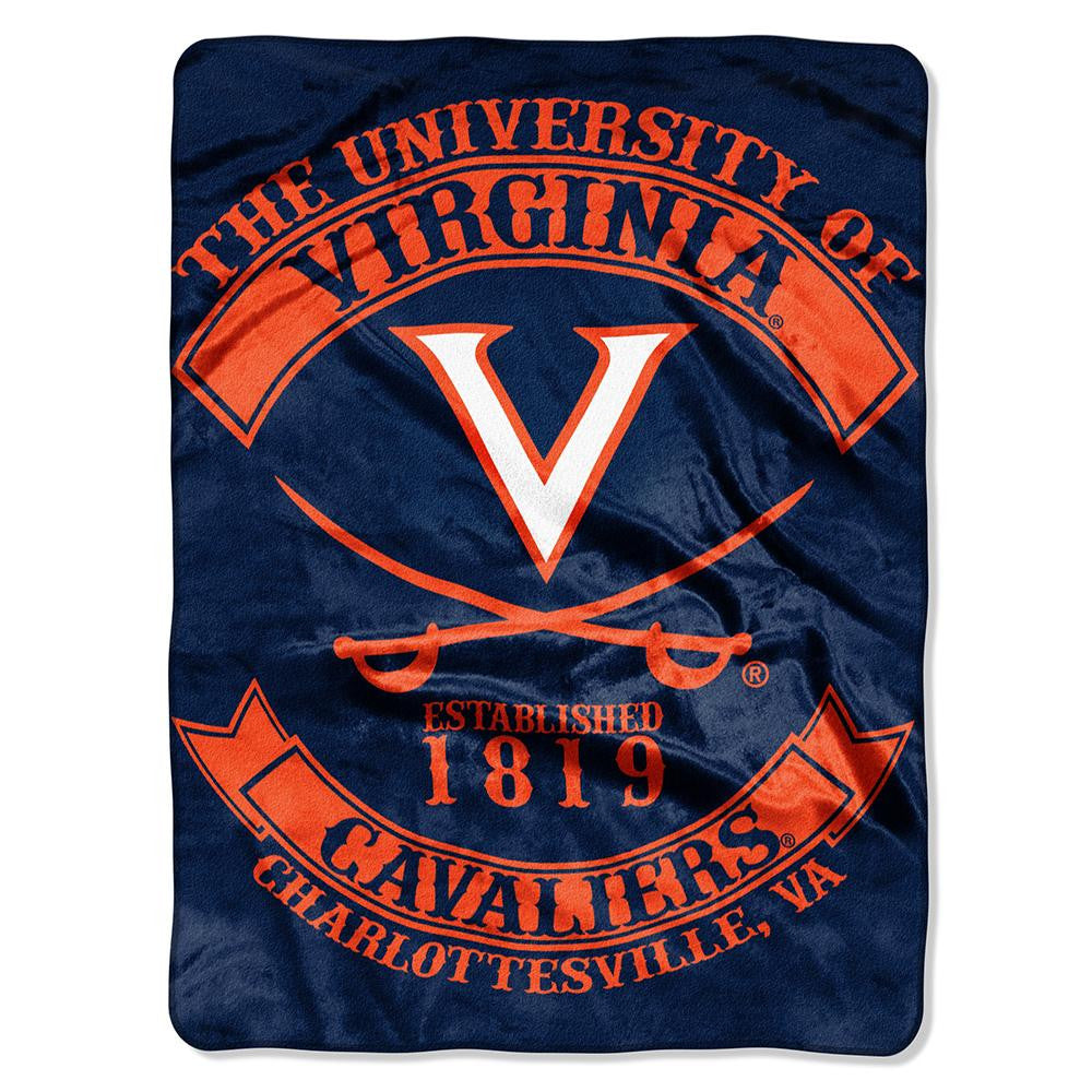 Virginia Cavaliers Ncaa Royal Plush Raschel Blanket (rebel Series) (60"x80")