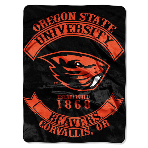 Oregon State Beavers Ncaa Royal Plush Raschel Blanket (rebel Series) (60"x80")