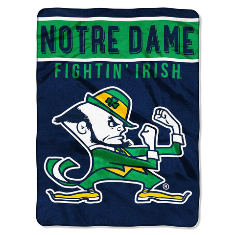 Notre Dame Fighting Irish Ncaa Royal Plush Raschel Blanket (basic Series) (60x80)