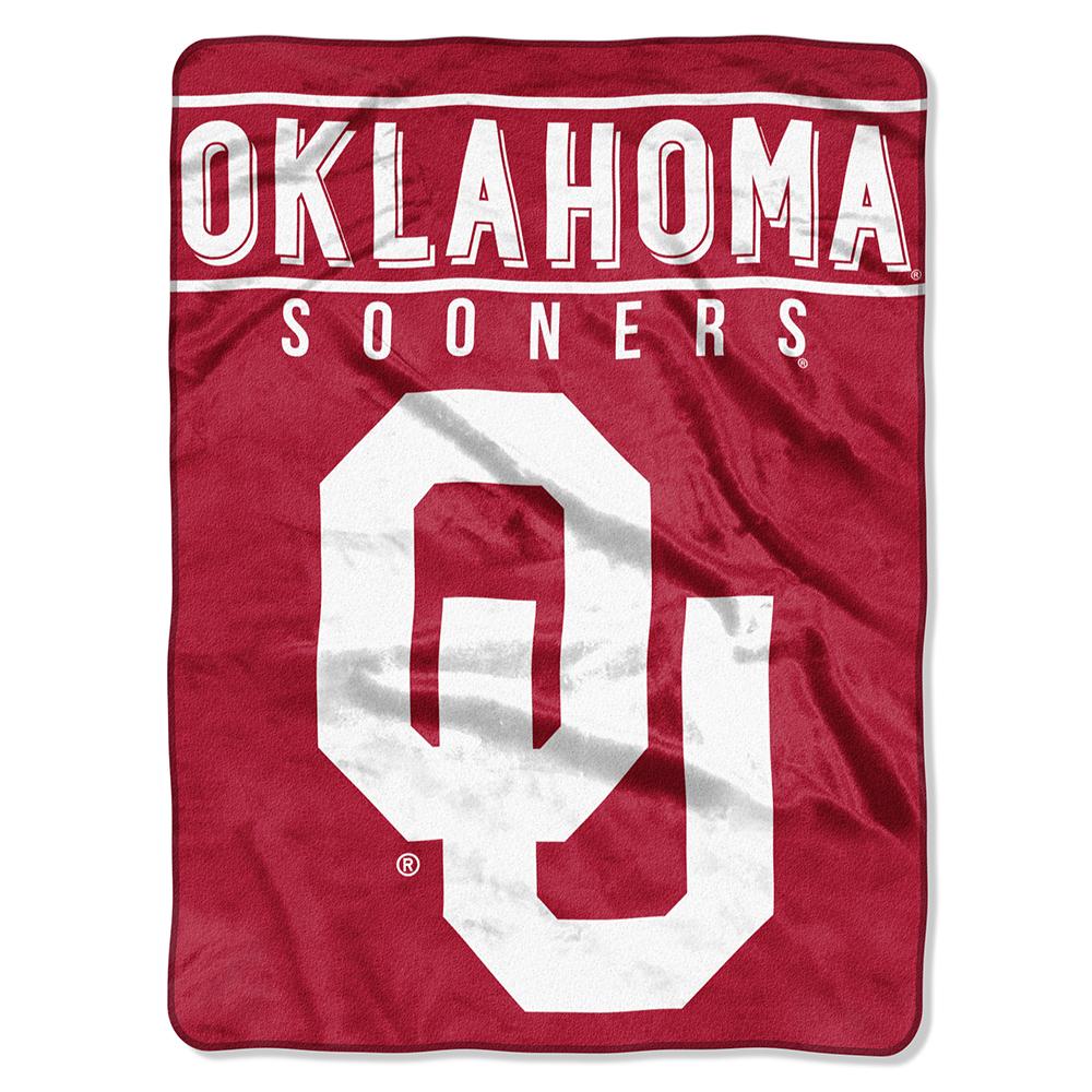 Oklahoma Sooners Ncaa Royal Plush Raschel Blanket (basic Series) (60x80)