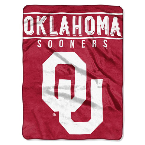 Oklahoma Sooners Ncaa Royal Plush Raschel Blanket (basic Series) (60x80)