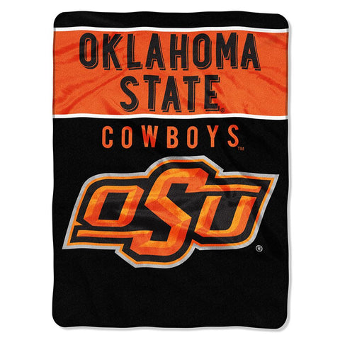 Oklahoma State Cowboys Ncaa Royal Plush Raschel Blanket (basic Series) (60x80)