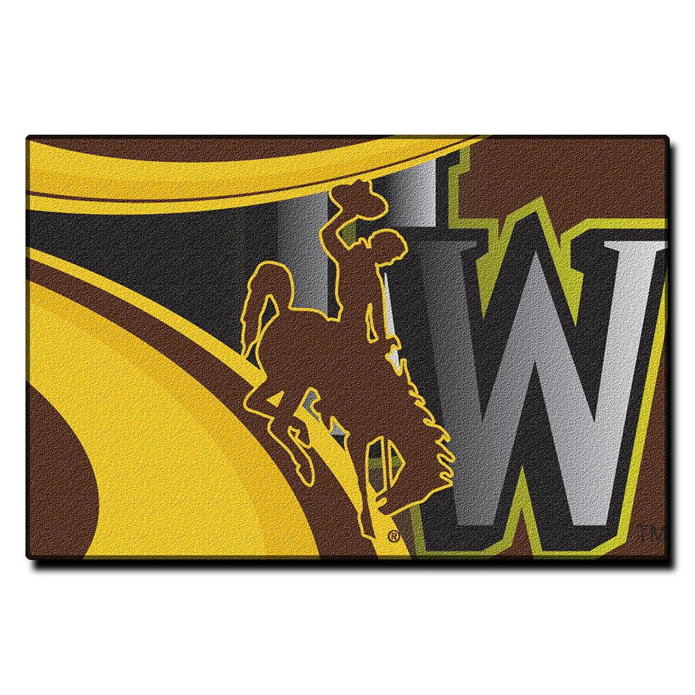Wyoming Cowboys Ncaa Tufted Rug (cosmic Series) (59"x39")