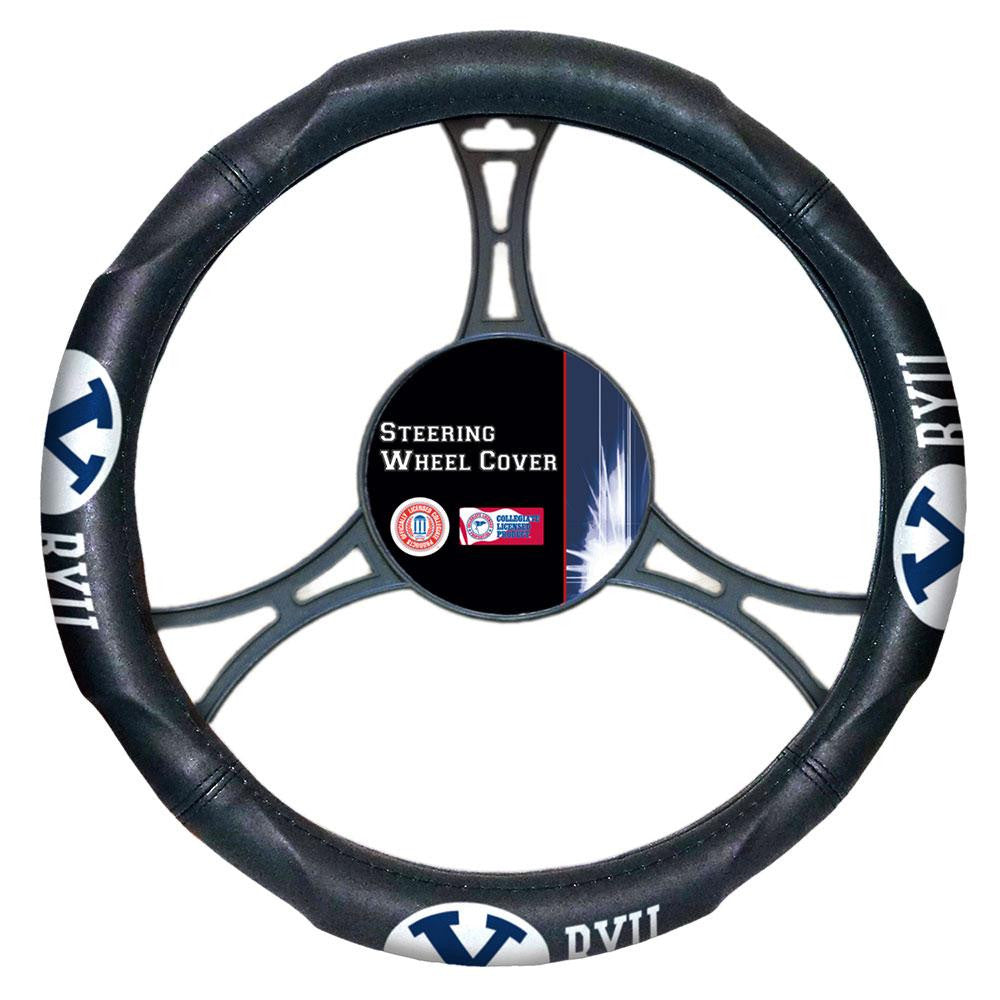 Brigham Young Cougars Ncaa Steering Wheel Cover (14.5" To 15.5")