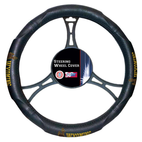 Wyoming Cowboys Ncaa Steering Wheel Cover (14.5" To 15.5")