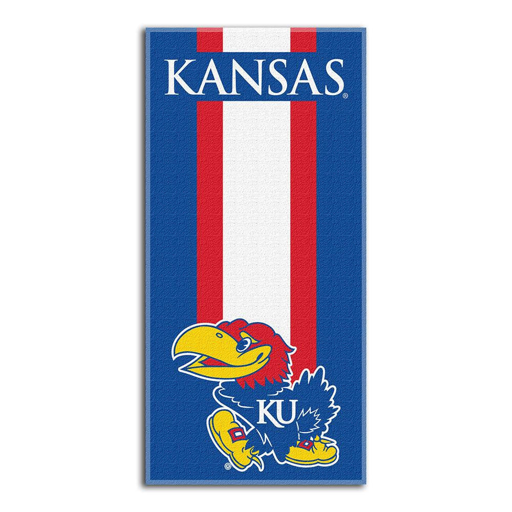 Kansas Jayhawks Ncaa Zone Read Cotton Beach Towel (30in X 60in)