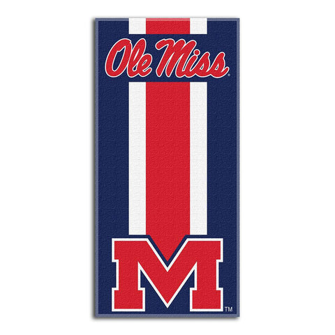Mississippi Rebels Ncaa Zone Read Cotton Beach Towel (30in X 60in)