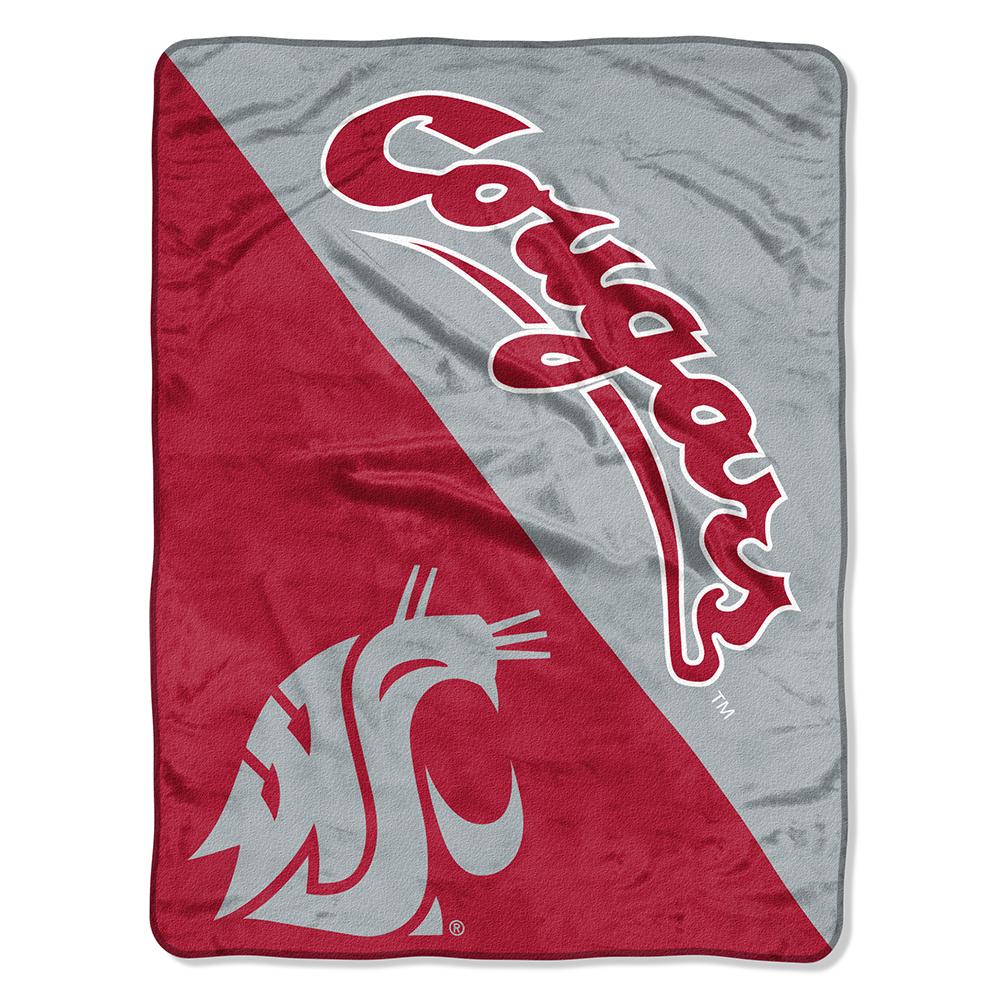 Washington State Cougars Ncaa Micro Raschel Blanket (two Tone Series) (48"x60")