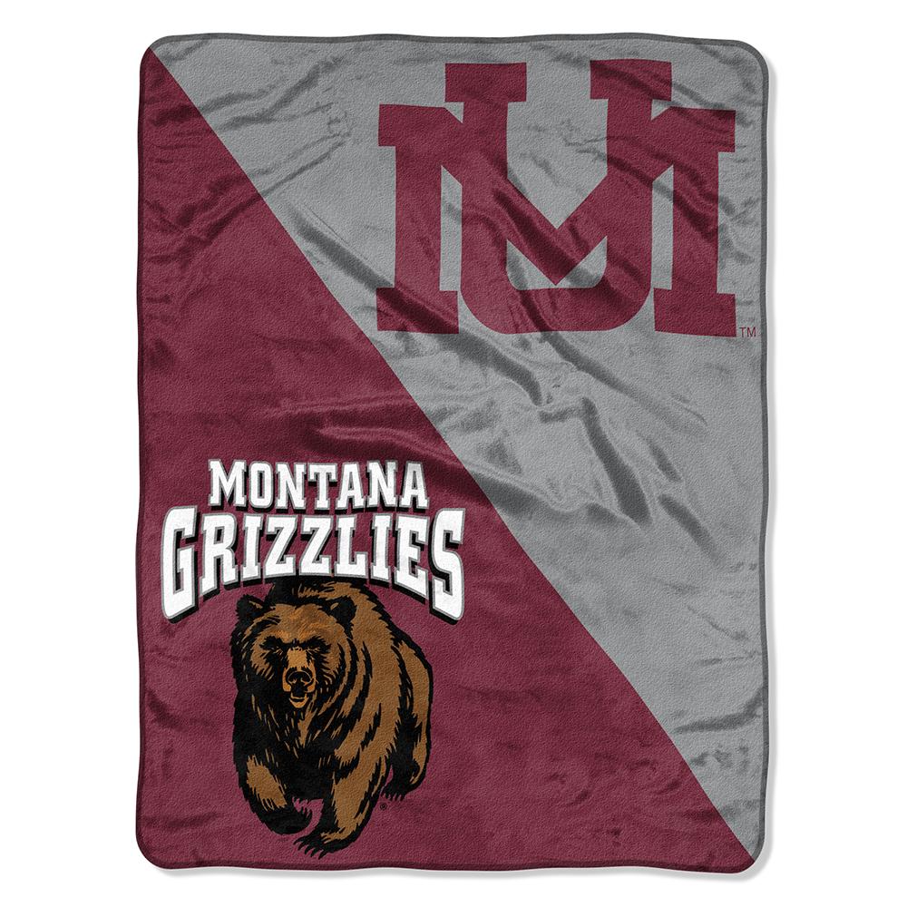 Montana Grizzlies Ncaa Micro Raschel Blanket (two Tone Series) (48"x60")