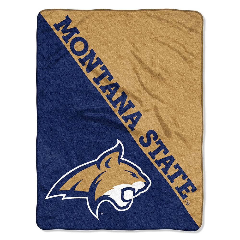 Montana State Bobcats Ncaa Micro Raschel Blanket (two Tone Series) (48"x60")