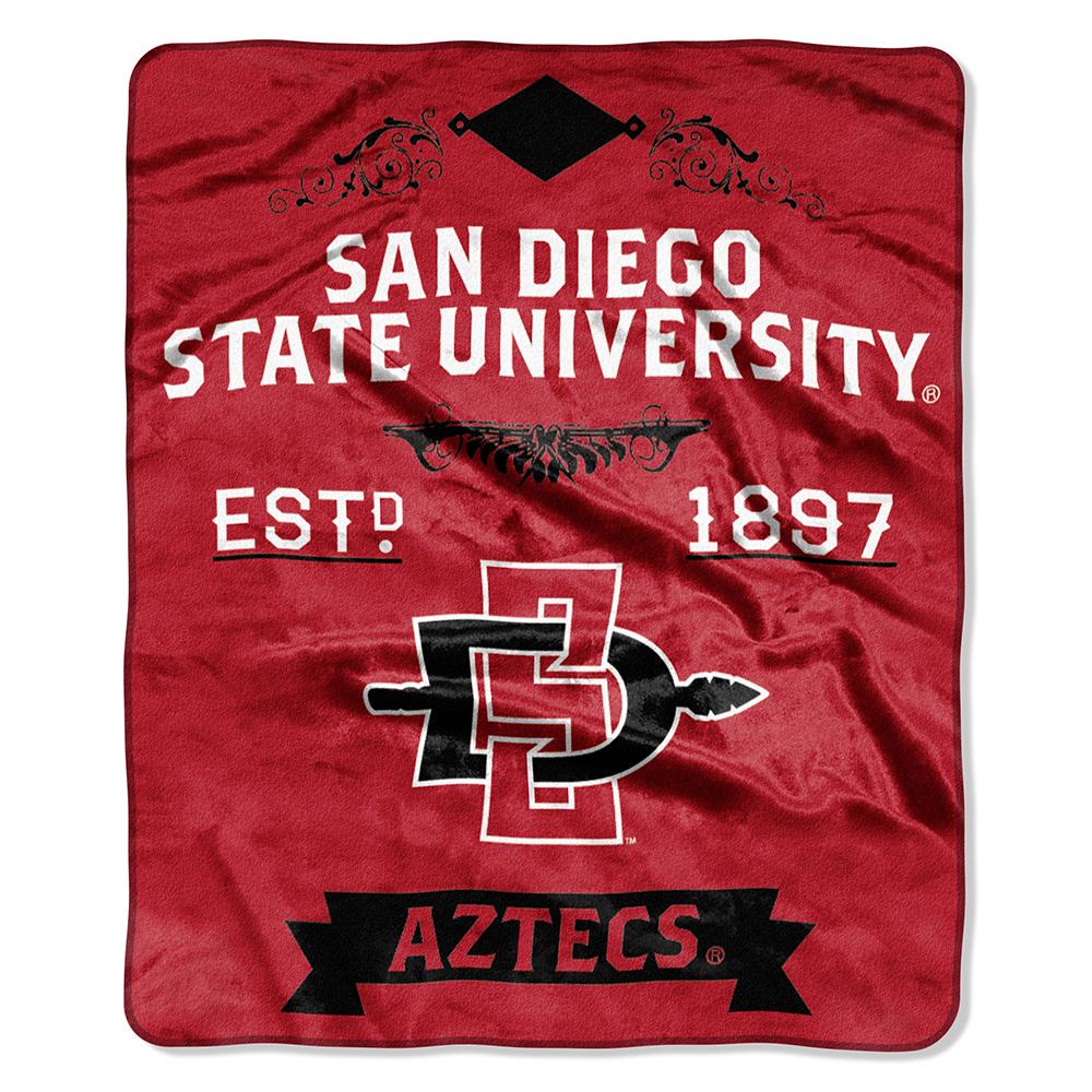 Utah Utes Ncaa Royal Plush Raschel Blanket (label Series) (50"x60")