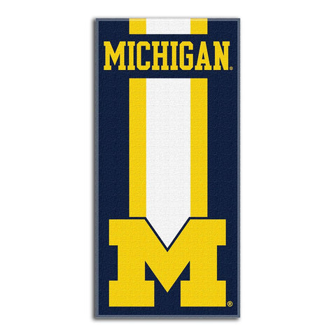 Michigan Wolverines Ncaa Zone Read Cotton Beach Towel (30in X 60in)