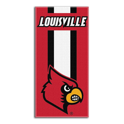 Louisville Cardinals Ncaa Zone Read Cotton Beach Towel (30in X 60in)